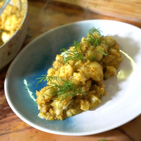 Le Ricette di Ortelia - Cavolfiore con pancetta, curcuma e curry