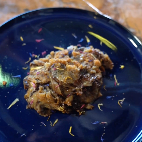 Le Ricette di Ortelia - Parmigiana di radicchio gratinata al forno con fiori eduli