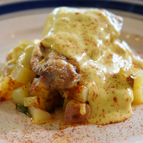 Le Ricette di Ortelia - Filetto di maiale gratinato al formaggio, con patate arrosto alla paprika e Mayo agli agrumi